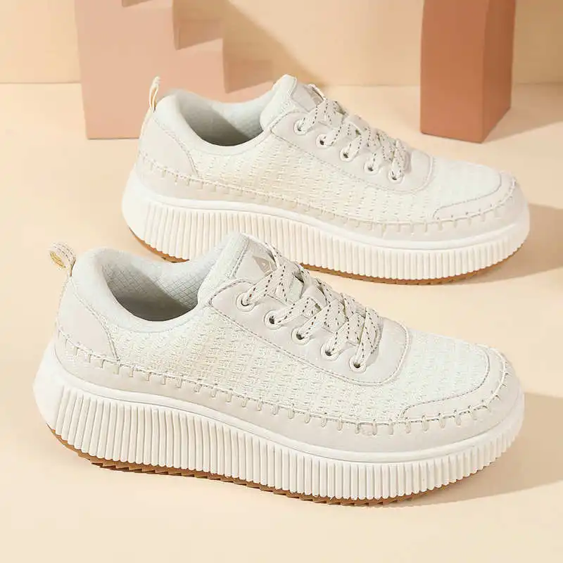 Office Print Tech - Sepatu kets flat wanita, sepatu Sneakers