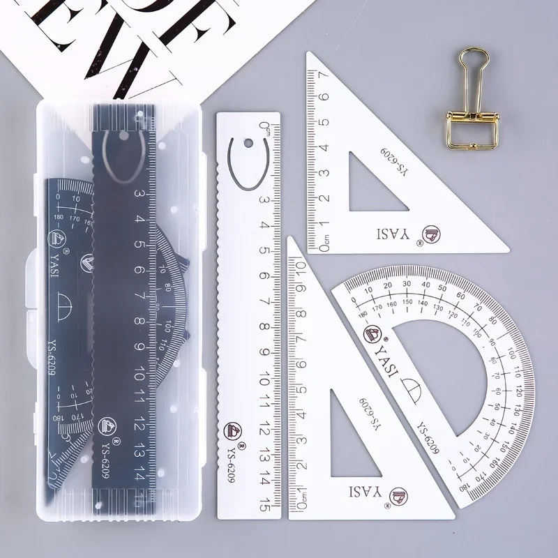 Set 4 Penggaris Lurus Aluminiu - Office Technician ulasan dan harga