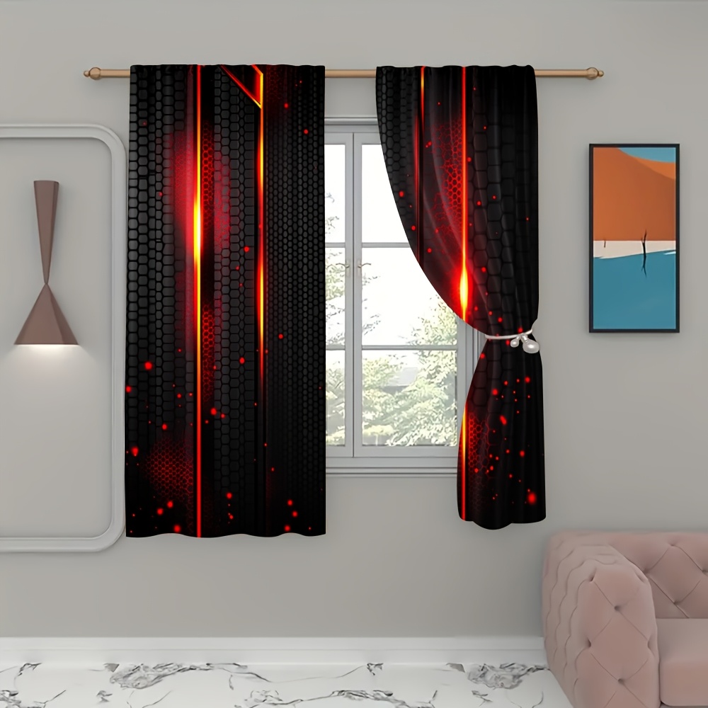 2pcs Tirai Lava Hitam Merah Mo - Office Print Tech ulasan dan harga